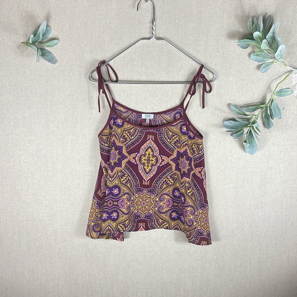 Tobi > Purple and Yellow Tank Top Small